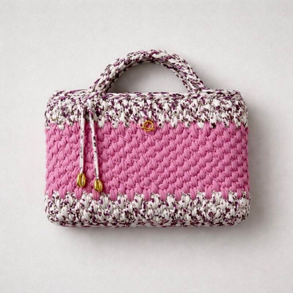 Sac panier TAPAIRU fleuri rose