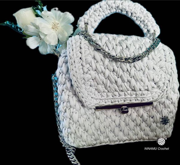 Sac à main RAIATEA blanc et argent // Handbag RAIATEA white and silver