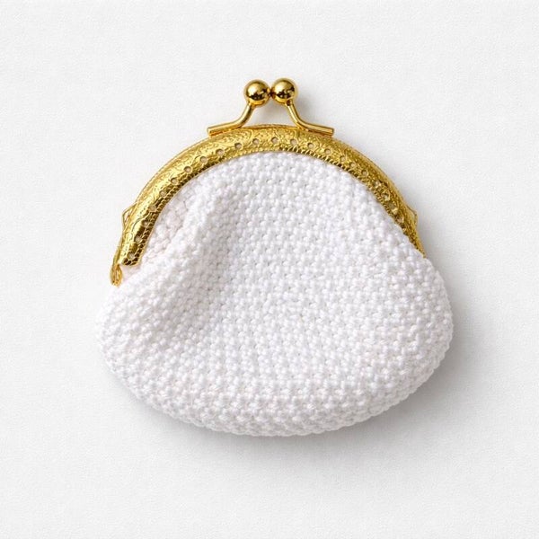 Porte monnaie blanc et doré