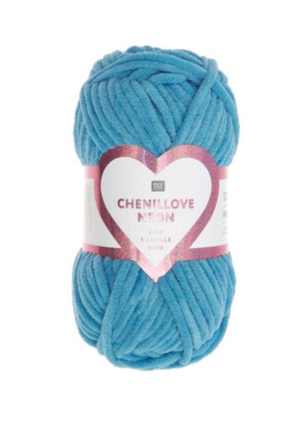 Fil CHENILLOVE RICO DESIGN NEON bleu