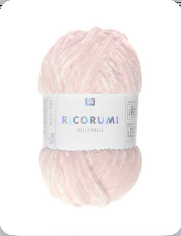 Fil chenille RICORUMI NILLI NILLI Rose (mini pelote  25g)