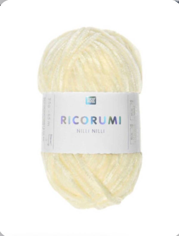 Fil chenille RICORUMI NILLI NILLI Jaune clair (mini pelote 25 g)