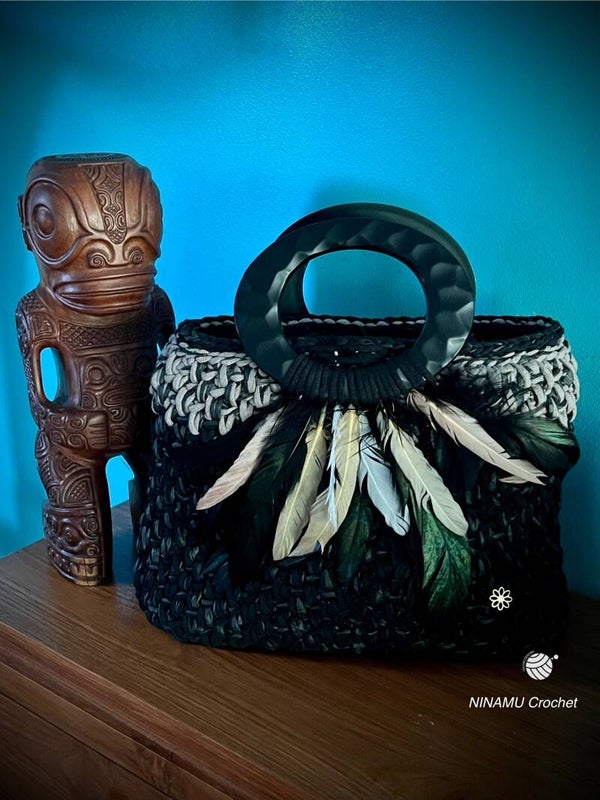 Grand Panier ETE HAKAMANU noir et beige