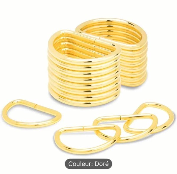 Boucle en D doré - Lot de 6