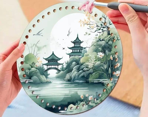 Socle en bois : pavillon chinois 20 cm