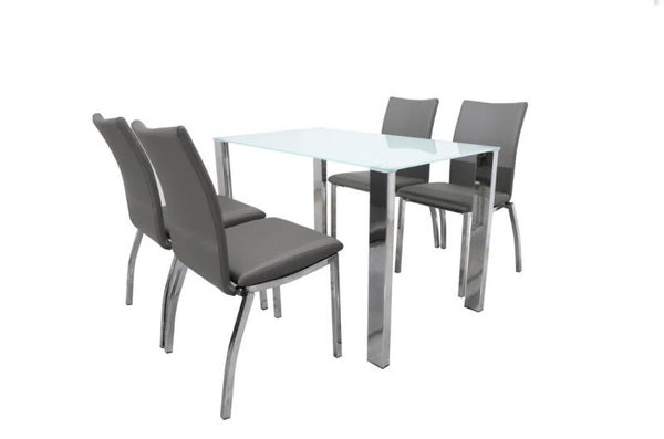 David Dining Set White Grey