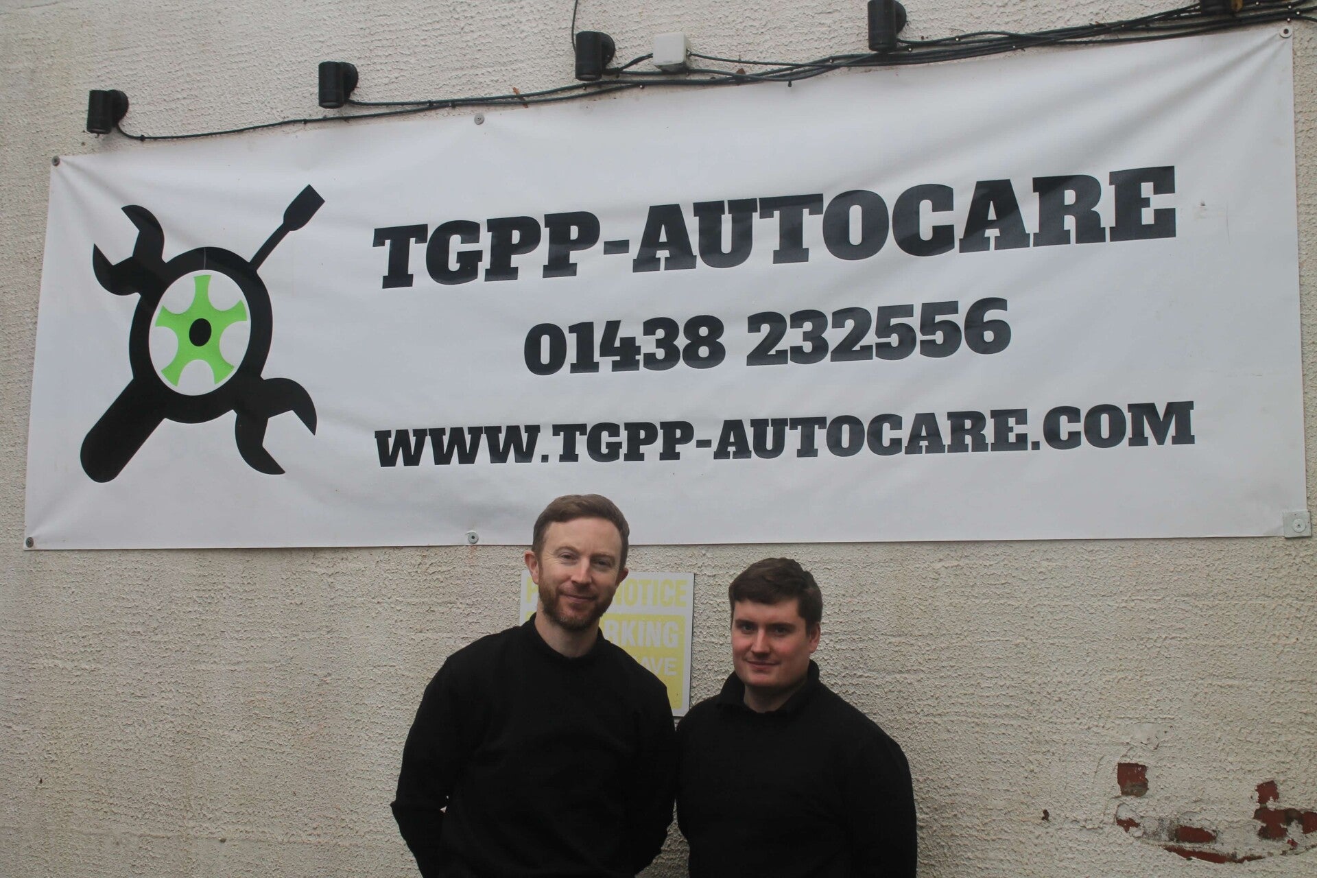 Tom & Pat outside TGPP-Autocare Stevenage 