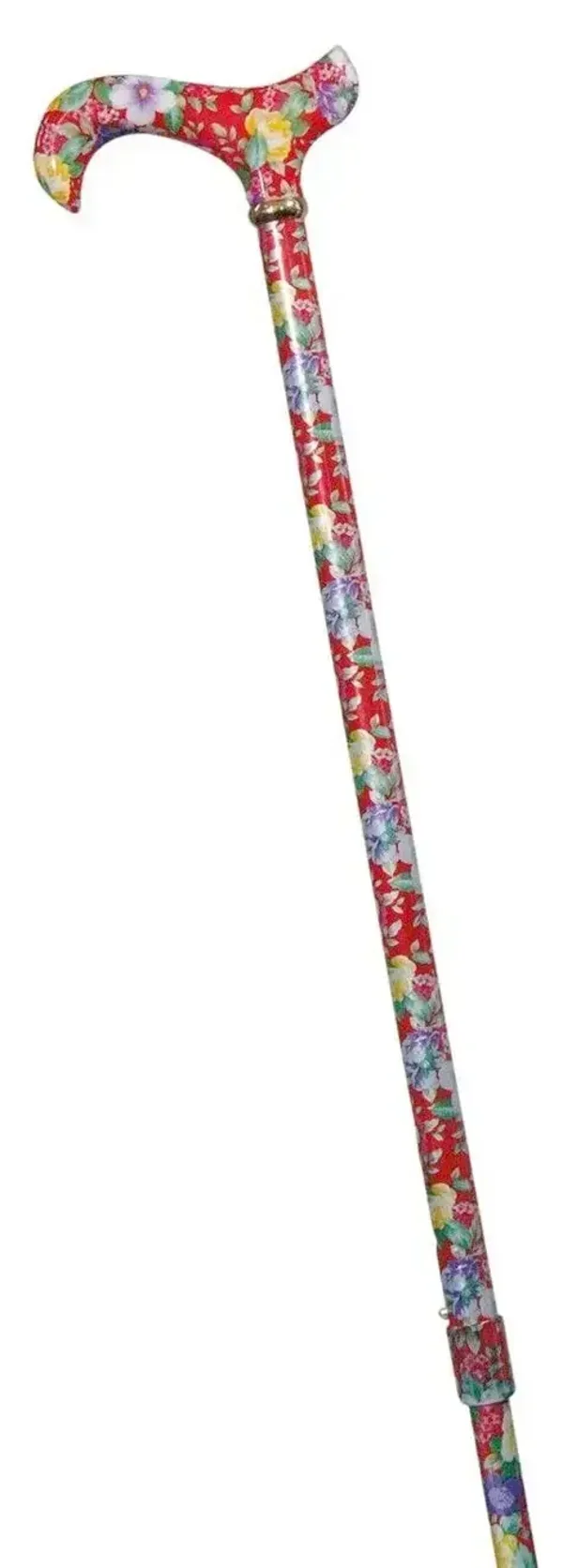 4097A Dames instelbare wandelstok bloemen tea party