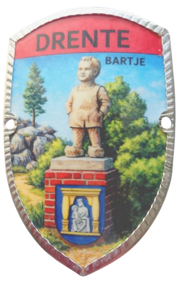 Wandelstok schildje Drenthe Bartje