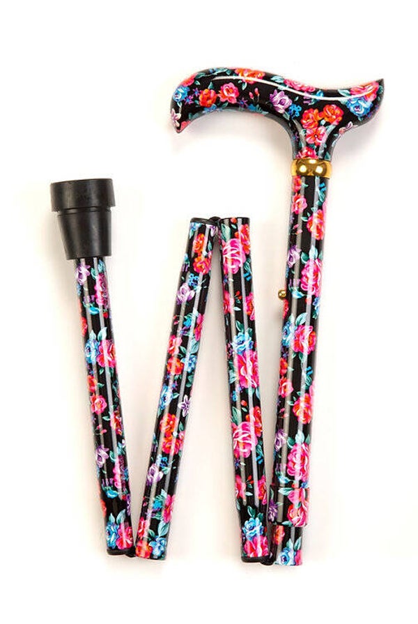 Opvouwbare wandelstok met bloemen motief