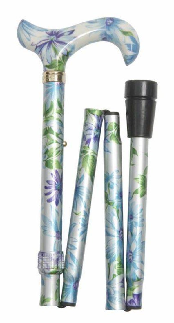 Opvouwbare wandelstok met bladeren en bloemen