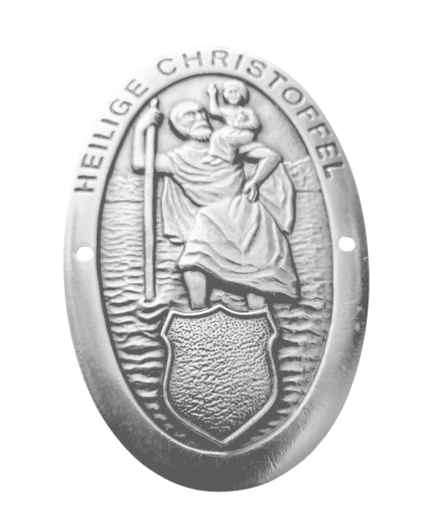 Heilige Christoffel wandelstok schildje