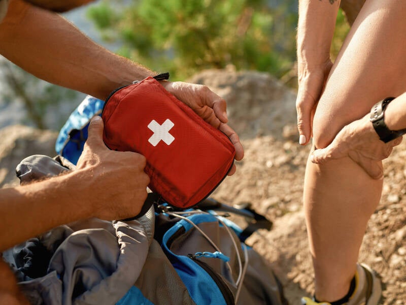 first aid kit in a remote area