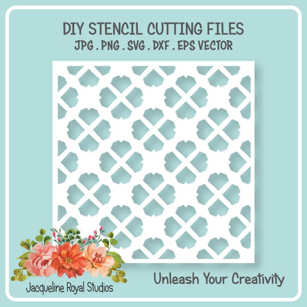 Abstract Clover Stencil