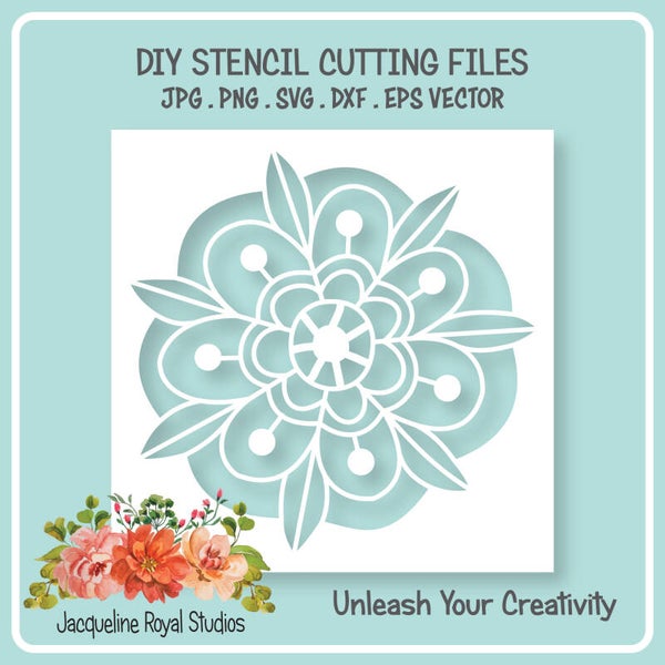 Abstract Poppy Stencil