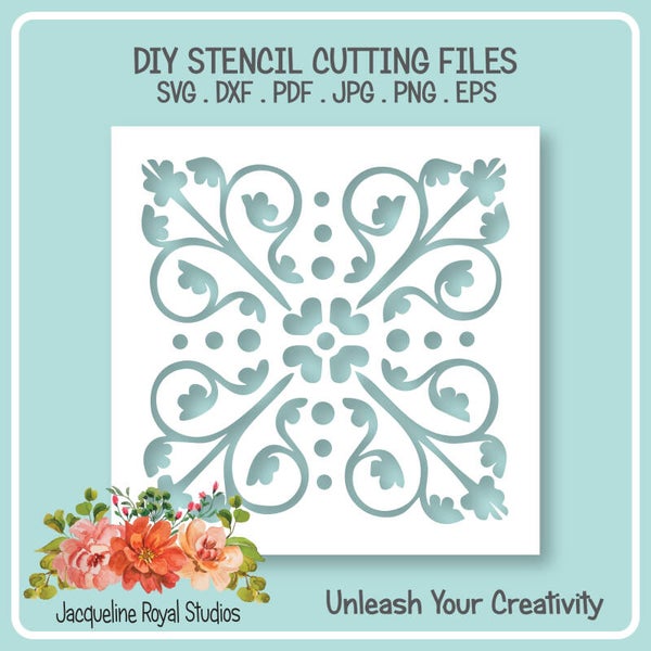 Baroque Tile Pattern Stencil