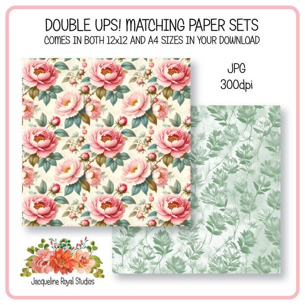 Blooming Pink Roses Papers