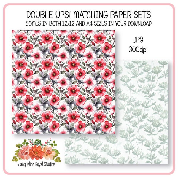 Bold Red Blooms Papers