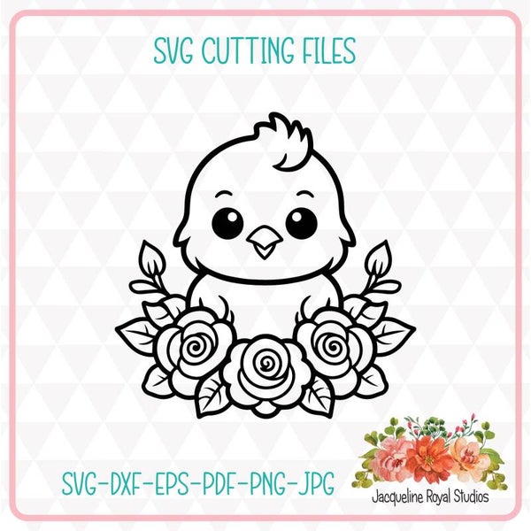 Chick With Roses Cut Files