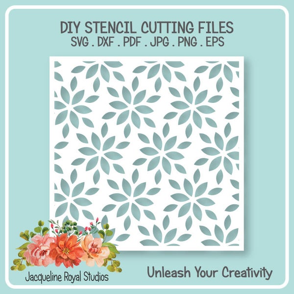 Christmas Flower Pattern Stencil