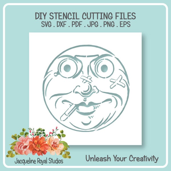 Crazy Face Dude Stencil 3