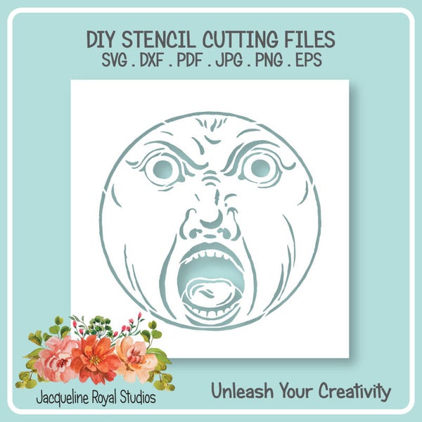 Crazy Face Dude Stencil 4