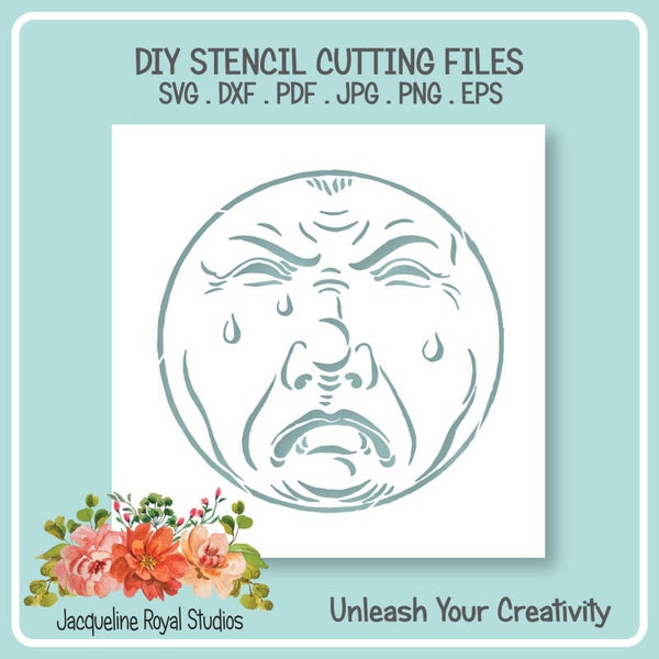 Crazy Face Dude Stencil 5