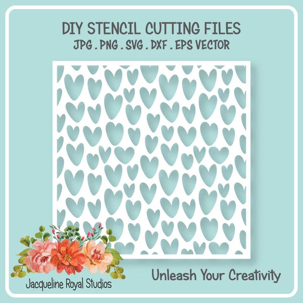 Cute Hearts Stencil