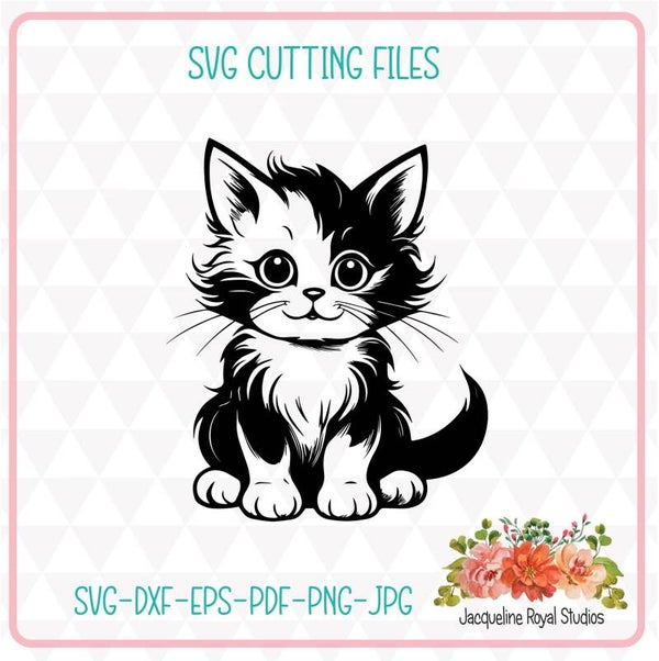 Cute Scruffy Cat Cut Files