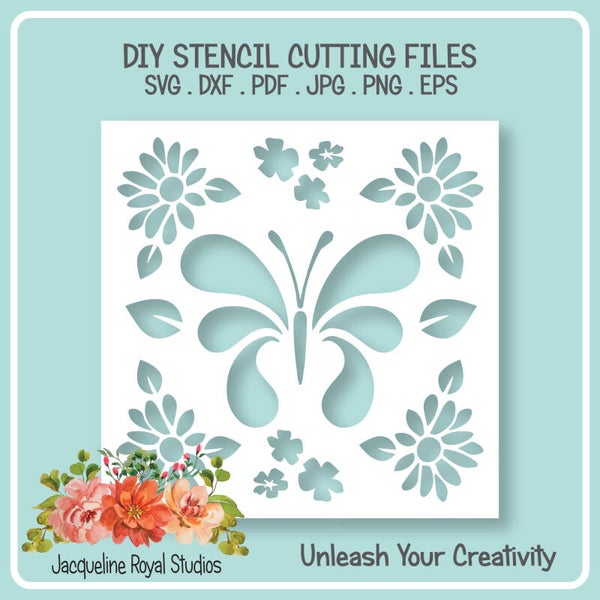 Delightful Butterfly Stencil