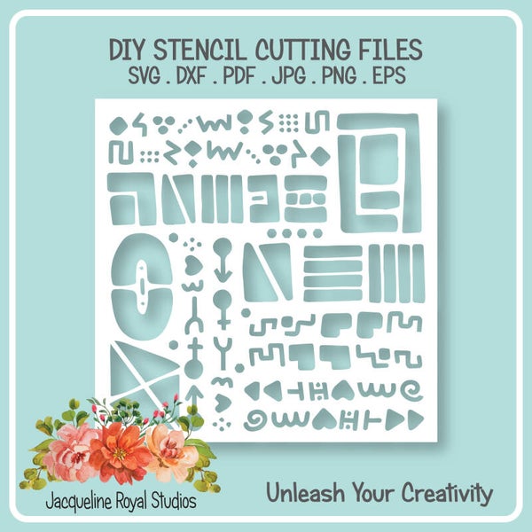 Ethnic Symbols Stencil