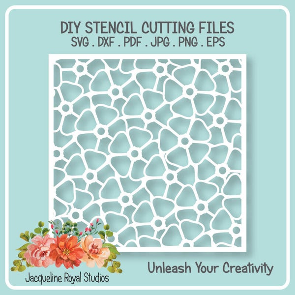 Floral Cluster Stencil