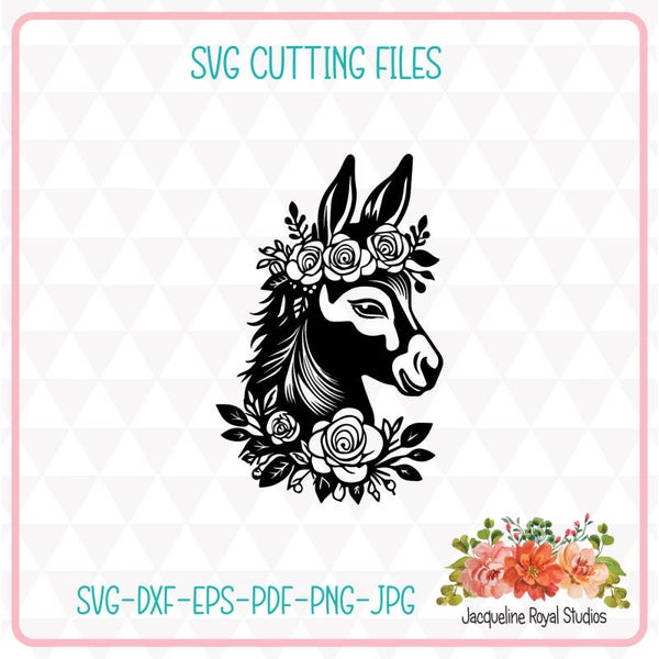 Floral Donkey Cut File