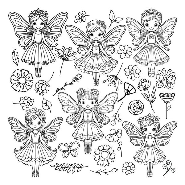 Flower Fairies Digital Stamps