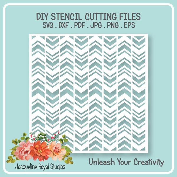 Funky Chevron Stencil