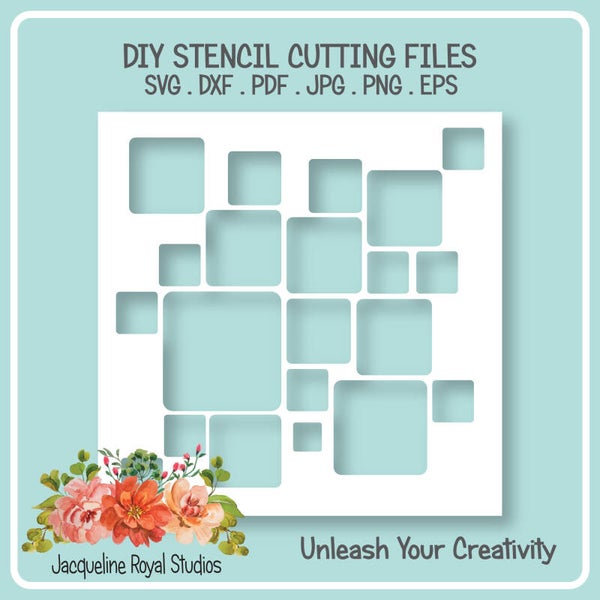 Funky Squares Stencil