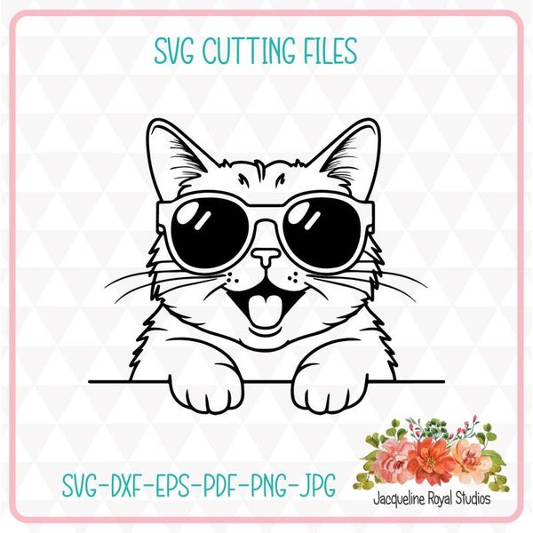 Funny Peeping Cat Cut Files