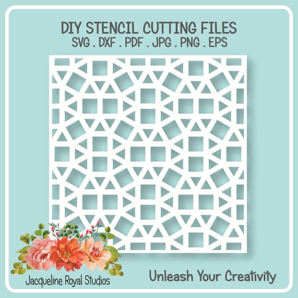 Geometric Ovals Stencil