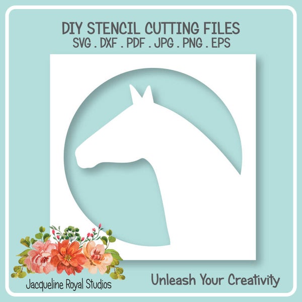 Horse And Moon Stencil