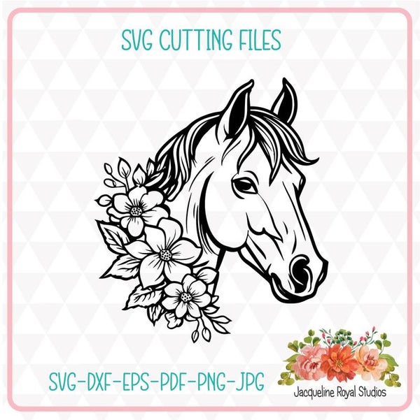 Horse With Flowers Cut Files