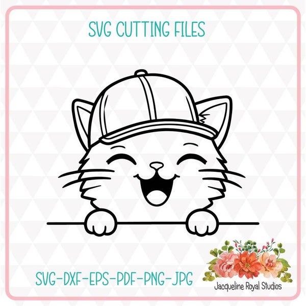 Happy Peeping Kitten Cut Files