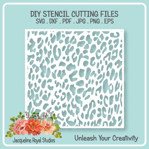 Leopard Print Pattern Stencil