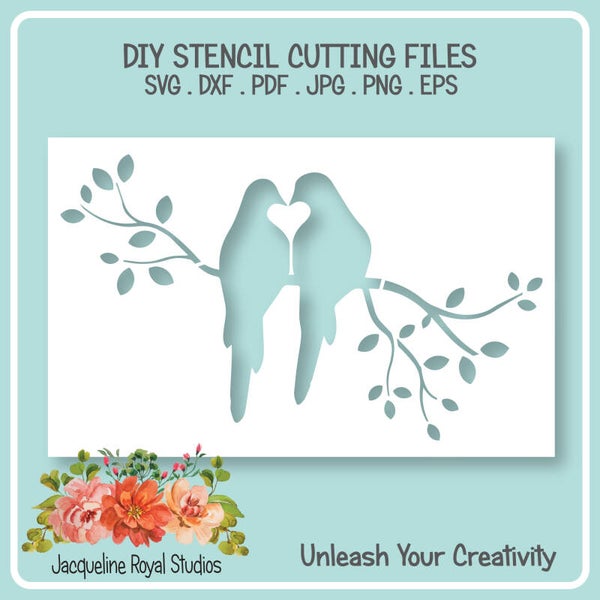 Loving Birds Stencil