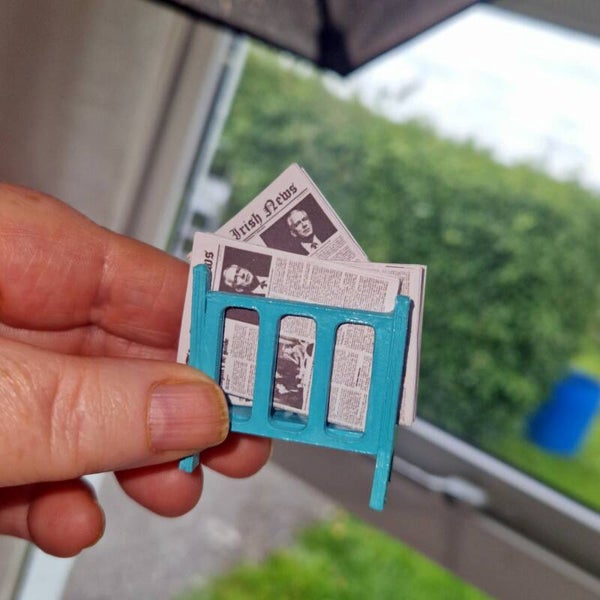 1:12 Scale Doll House Miniature Modern Mag Rack Cut File