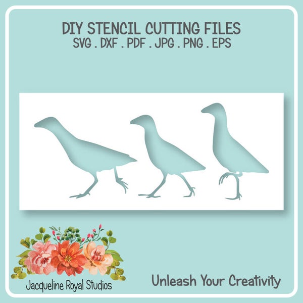 Partridge Birds Stencil