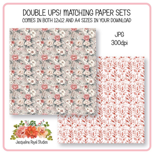 Peach And Cream Blooms Papers