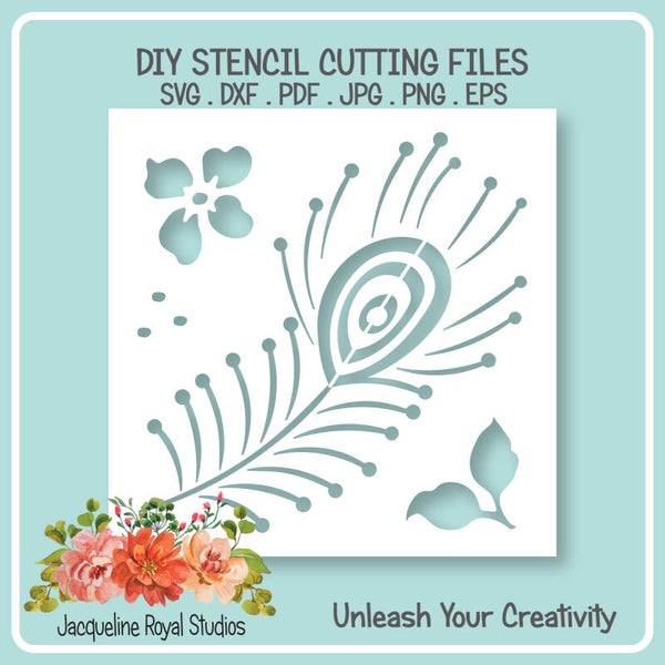 Peacock Feather Stencil