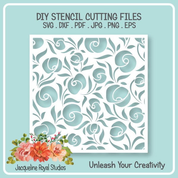 Pretty Rose Bud Stencil