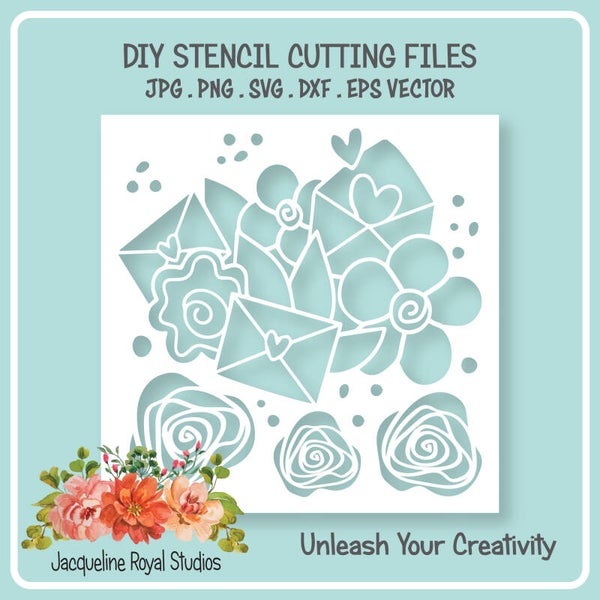 Romantic Cluster Stencil