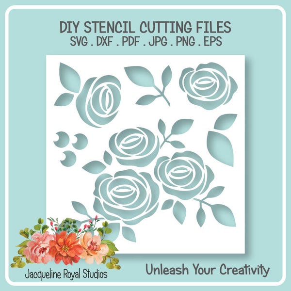 Rose Bunch Stencil